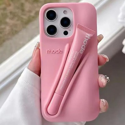 Lipgloss Halter Handyhülle für iPhone 17-12 Pro Max ohne Lippenstift/mit Lippenstift