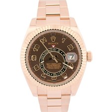2017 PAPERS Rolex Sky-Dweller CHOCOLATE Brown 18K Rose Gold 42mm 326935 BOX