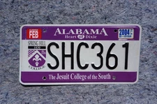 2004 Alabama SPRING HILL COLLEGE License Plate - Jesuit College of the South
