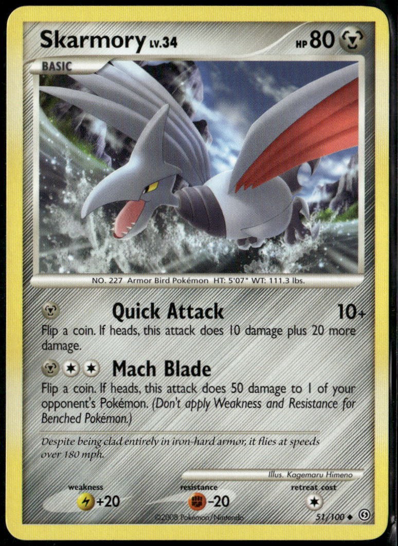 Skarmory 51/100 Uncommon Stormfront LP Pokemon Card