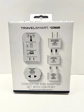 BNIB - Conair Travel Smart Converter & Adapter Plug Set USB, TS703XR