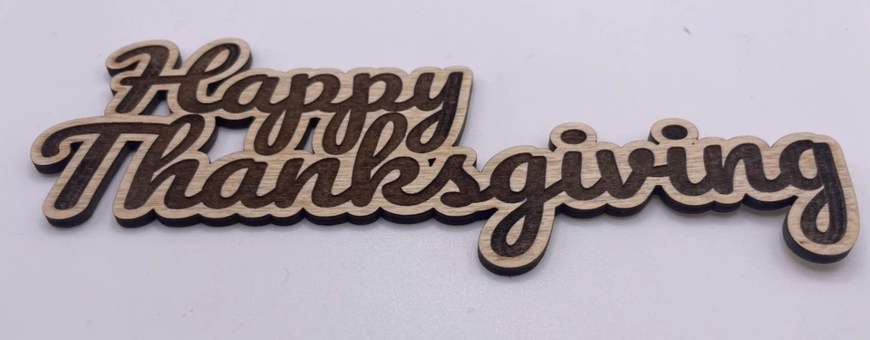Recorte láser de madera de acción de gracias, decoración de otoño, decoraciones de acción de gracias artesanías Foto 3 de 4