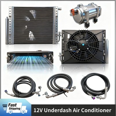 Aspligo Electric Under Dash 12V Air Conditioner AC Kit Auto Truck Compressor Set