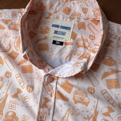 RSVLTS Dumb and Dumber 3XL KUNUFLEX Peach Orange All Over Print Dad Shirt