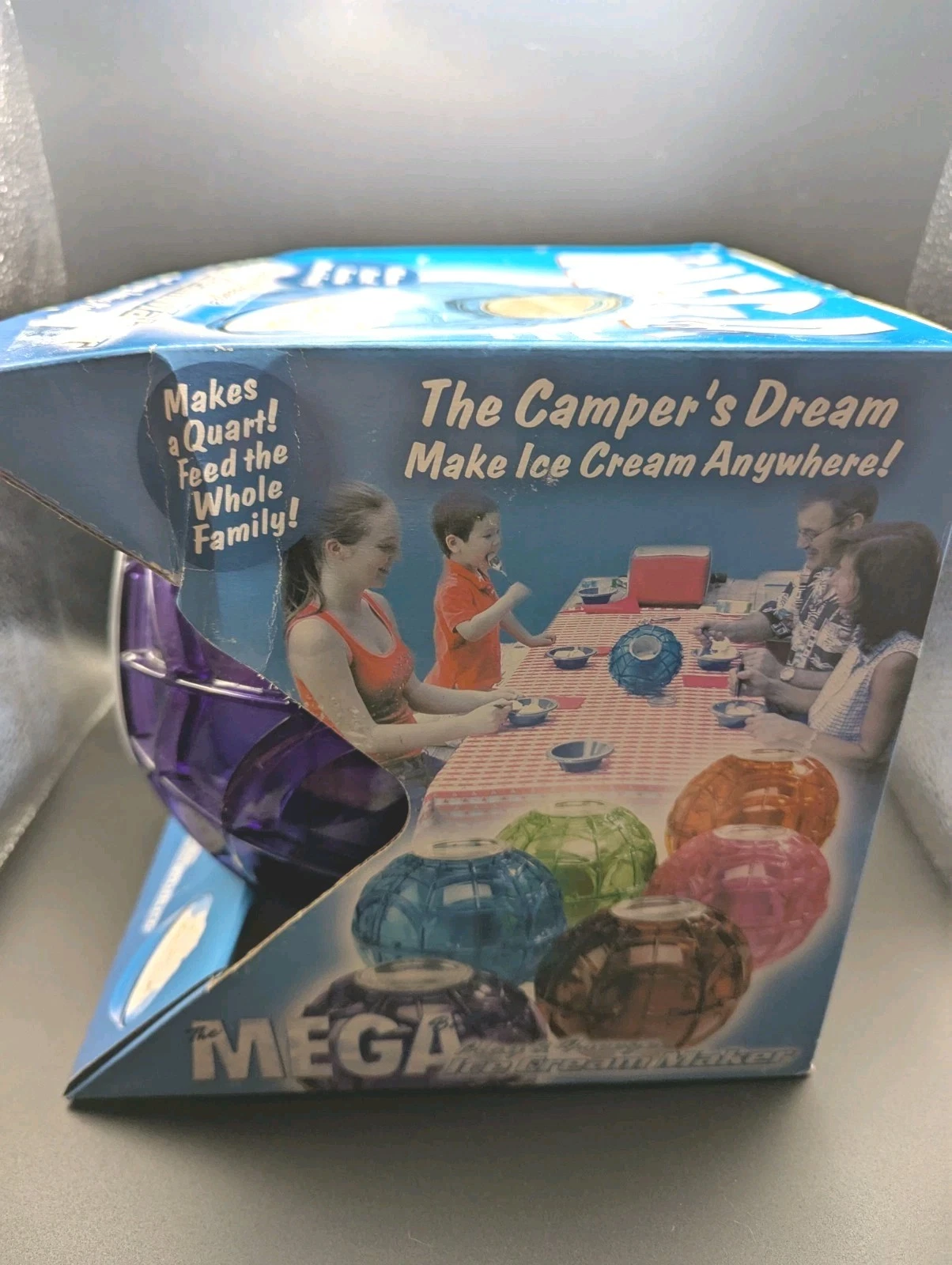 2006 The Mega Ball Purple Play & Freeze Ice Cream Maker Makes a Quart New in Box