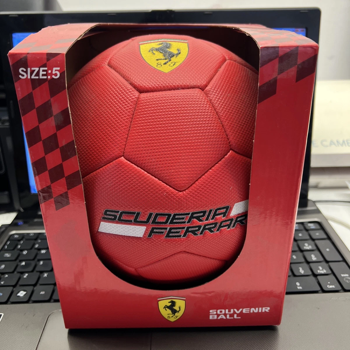 Ferrari Pallone Da Calcio Ufficiale – Taglia 5 In PVC – Sgonfio In Pratica Borsa - 3