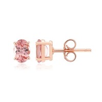 Cavill Sterling Silber Ohrringe Damen 1,09Ct Pink Turmalin Oval Rosé