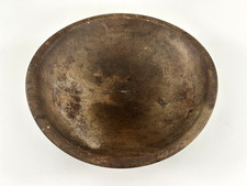 Primitive early out of round 11"-12" Wooden hand turned farmhouse Dough Bowl