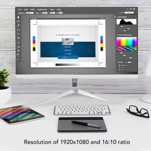 21.5in Monitor 16:10 75Hz 1920x1080 Ultra Slim HD VGA DC Port Desktop Monitor DB - Afbeelding 12 van 21