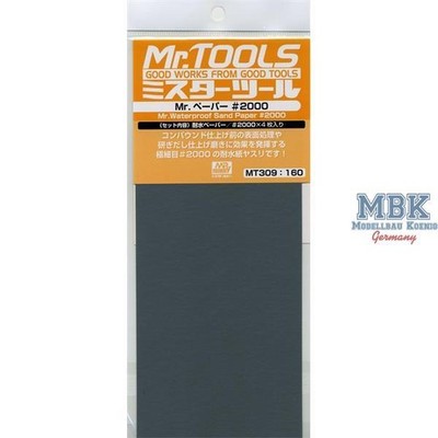 GUNZE GSMT309 Mr Waterproof Sand Paper Körnung 2000 (4 Bögen)