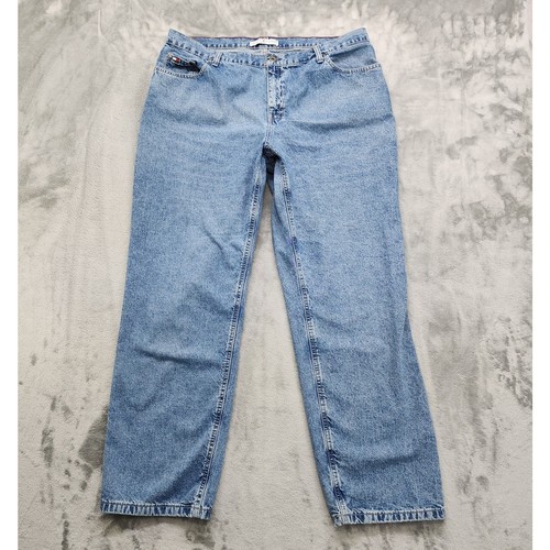 Vintage Y2K Tommy Hilfiger Woman Jean Size 18 Blue High Rise Straight Leg Cotton