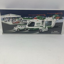 2001 Hess Helicopter With Motorcycle & Cruiser Truck New In Box