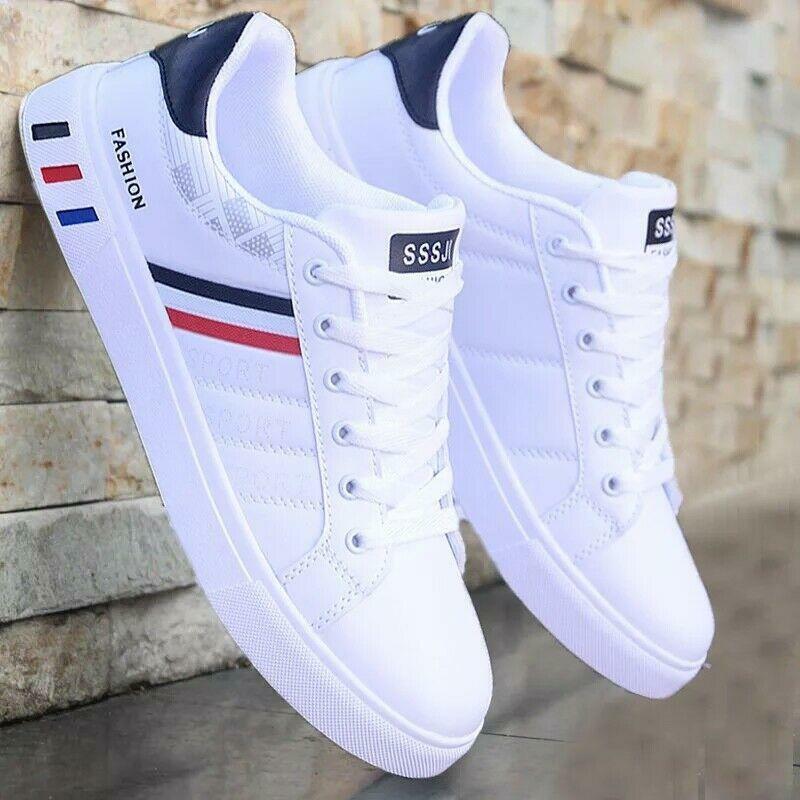 White Casual Leather Sneakers Fashion Comfortable Sports autumn | eBay