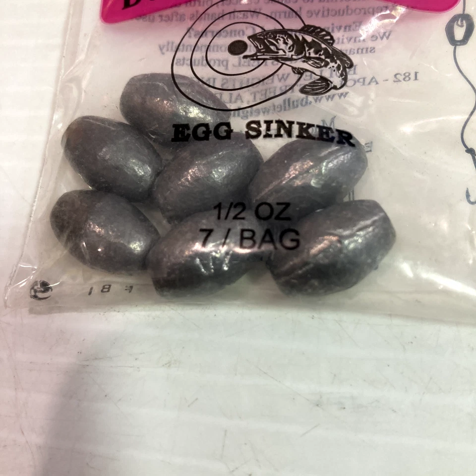 Bullet Weights Egg Sinker 2- 7pks 1/2oz, 2- 8pks 3/8oz new Foto 4 de 4