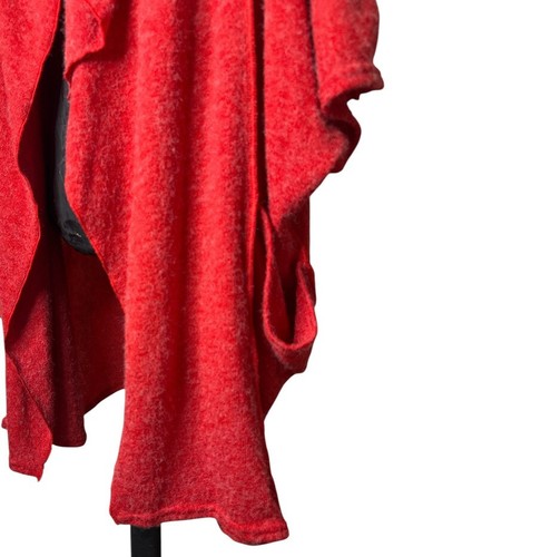 Keshet Oversize womens cardigan. S/M Red Light knit, pockets, one button. - Picture 3 of 9