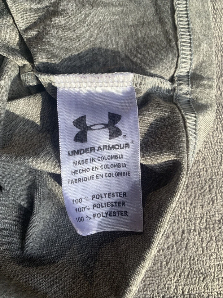 Under Armour Youth Size 6 Gray Logo Shirt Tagless - Image 3 of 4