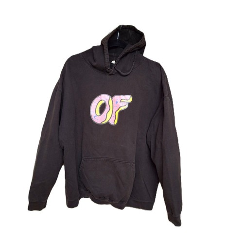Odd Future Vintage Donut Hoodie by AWDis Just Hoods Sz 5XL Black Pink - Picture 2 of 6