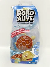 Zuru Robo Alive Tiny Turtle Red Wood Turtle Water Activated Swim & Walk