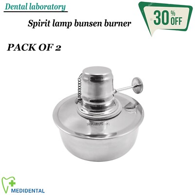 2er Pack Dentallabor / Schmuck Spirituslampen mit verstellbarem Webdocht