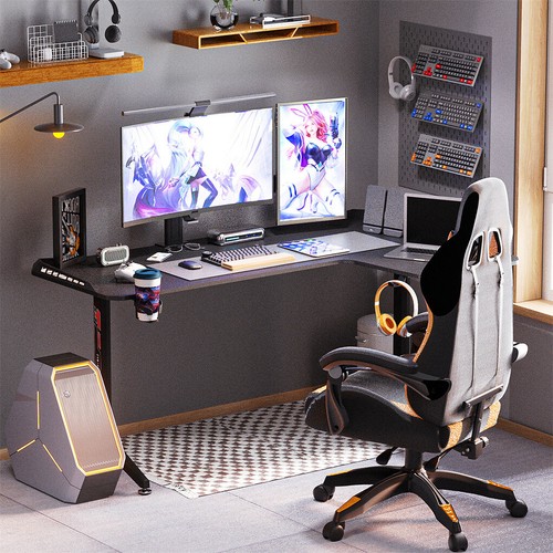 Mesa Gaming Forma L con LED XXL Mesa Escritorio Esquinero Mesa Ordenador 162CM - Imagen 3 de 14