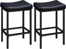 Bar Stools, Set of 2 Bar Chairs, Counter Height Stools, Saddle Barstools