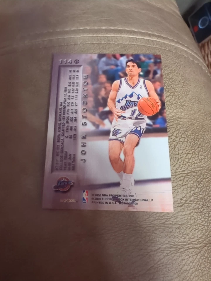 1999-00 Metal Emerald #114 John Stockton Jazz - Image 2 of 2