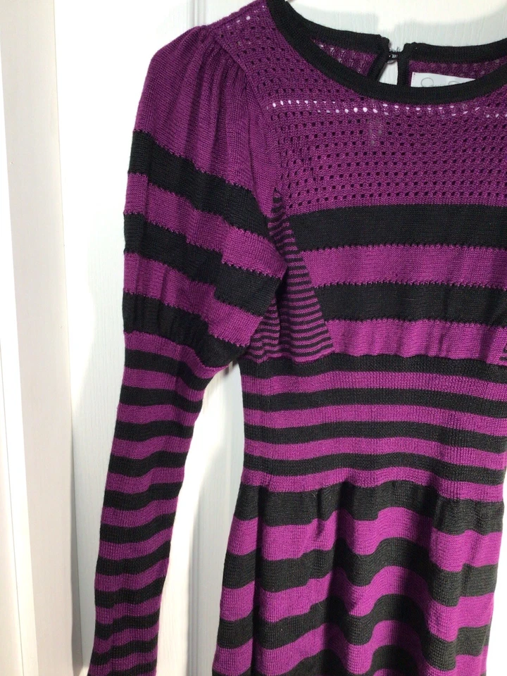 Jessica Simpson Purple Black Long Sleeve XS Maxi Dress NEW TAGS - Image 2 of 4