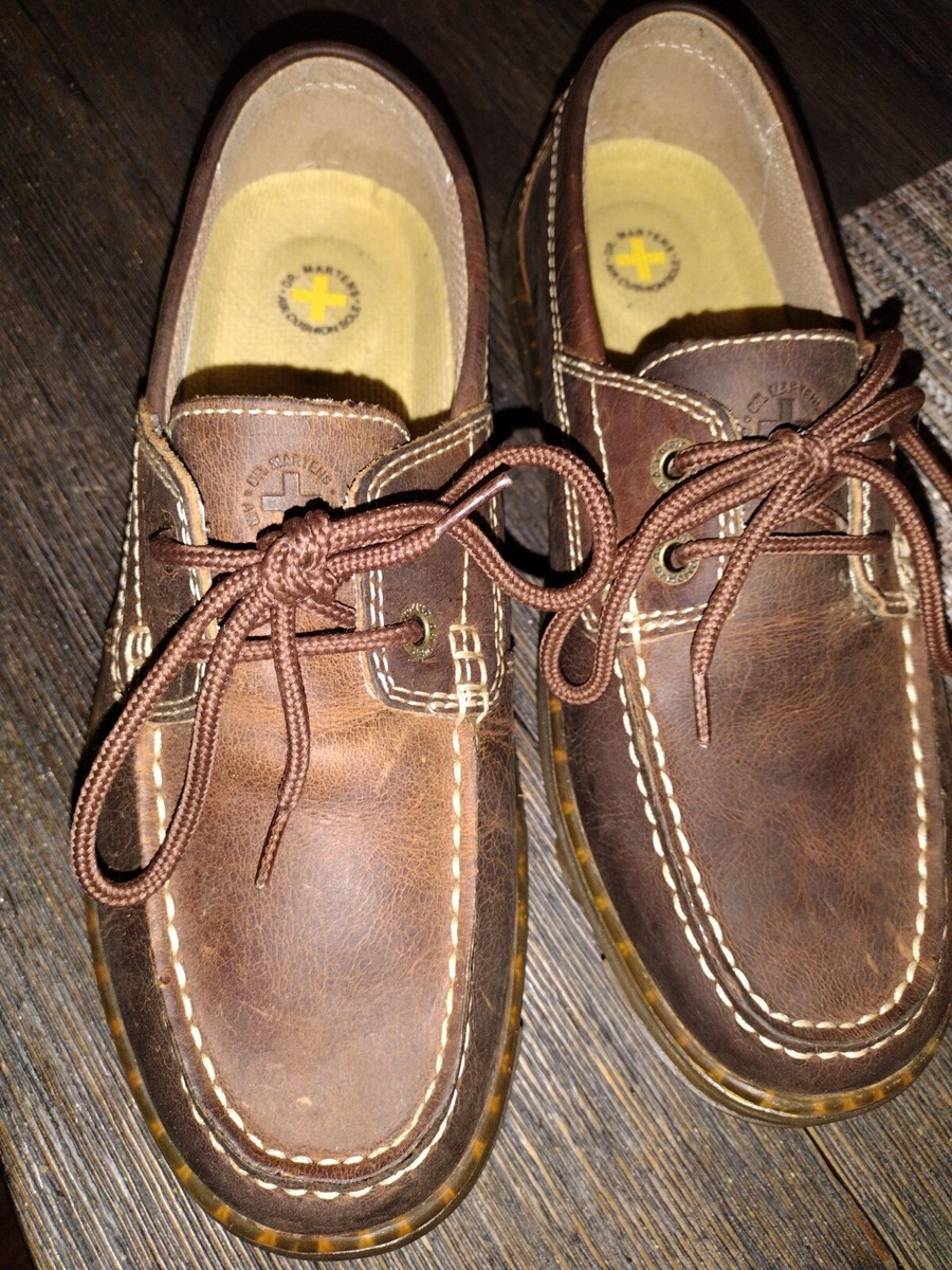Dr Martens Brooklyn Moc Toe Leather Boat Shoe Oxfords Mens 8 Brown