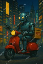 Photo Digital Product - Wallpaper Image Picture Robert ride Pizza Delivery