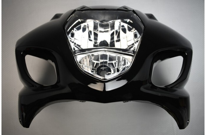 Tête de fourche noire avec phare pour moto Suzuki GSXR 1000