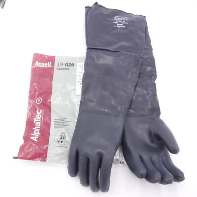 Pair 26'' Ansell Scorpio Black Neoprene Dipped Gloves 19-026