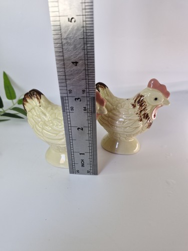 Vintage Salt & Pepper Cruet Set Chicken Rooster Made In Japan Excellent Unused - Picture 6 of 9