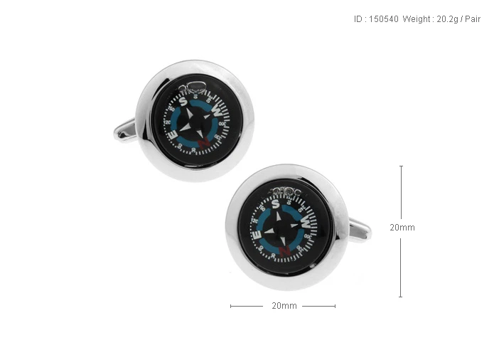 Par de gemelos brújula realmente funciona boda elegante caja de regalo y paño de pulido Foto 2 de 3