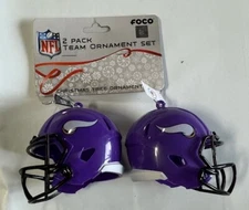 Minnesota Vikings Helmet - 2 pack - Plastic Christmas Tree Holiday Ornament Logo