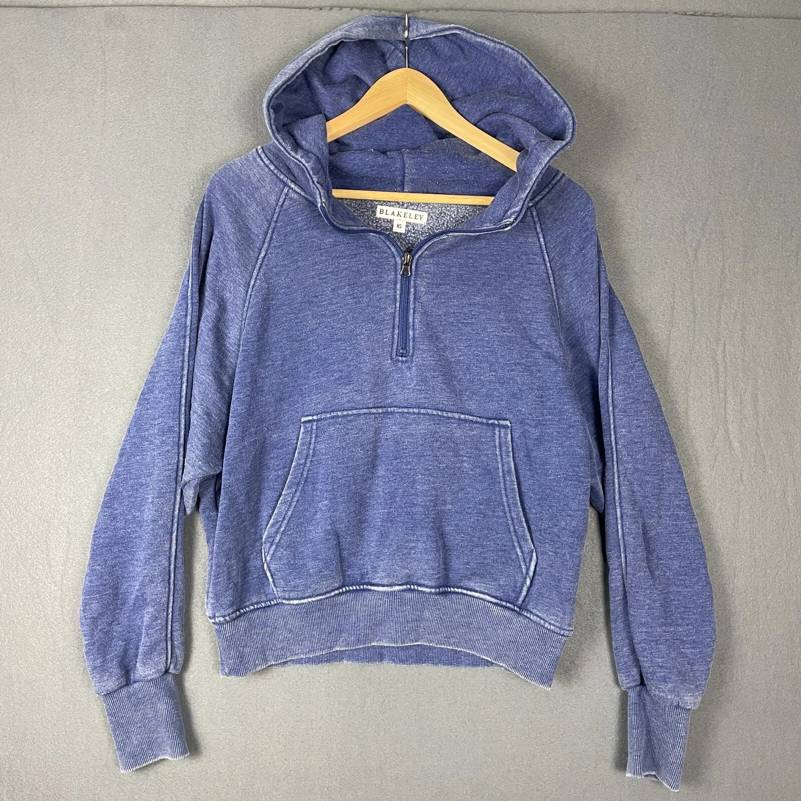 Blakeley Hoodie Women's XS Heather Blue Fleece Half Zip Long Sleeve Performance