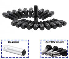 20x 14x1.5 BLACK SPLINE CONE TUNER LUG BOLTS LONG 40MM SHANK MERCEDES AUDI VW