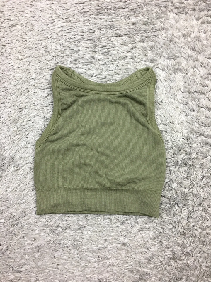 Camiseta sin mangas Old Navy Active sin costuras espalda deportiva para mujer talla XS extra pequeña verde Foto 3 de 4