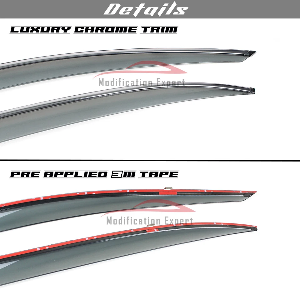 Para Mazda 3 Axela 2014-2018 moldura cromada viseras de ventana tintadas contra la lluvia protectores de lluvia Foto 3 de 4