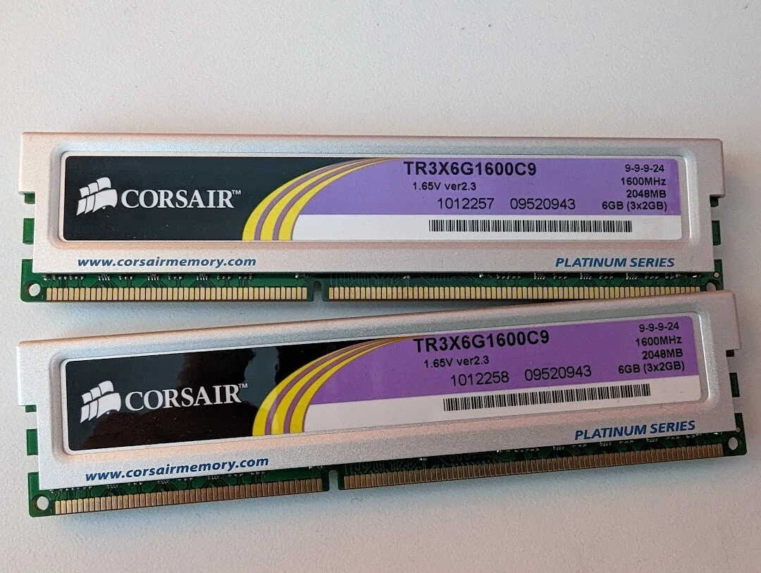 Corsair XMS3 TR3X6G1600C9 10GB 2x5 DDR3 1600 PC3 12800 5 sticks