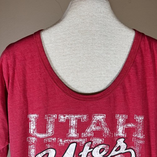 Women’s Creative Apparel Utah Utes Short Sleeve Shirt Red XL - Picture 4 of 9