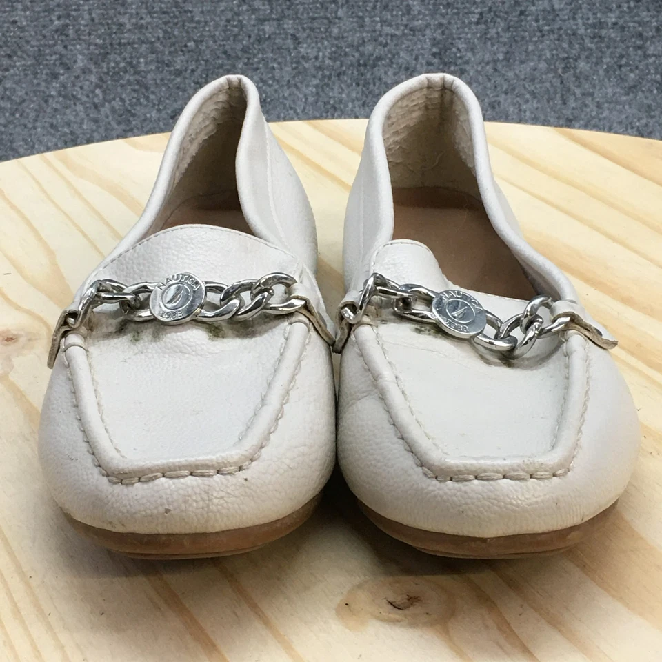 Nautica Shoes Womens 7 Raintree Loafer Flat Cream Faux Leather Casual Square Toe - Image 4 of 4