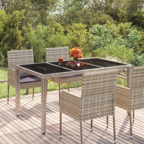 Mesa de Jardín Mueble de Comedor Balcón Patio Terraza Exterior Ratán PE vidaXL - Imagen 12 de 36