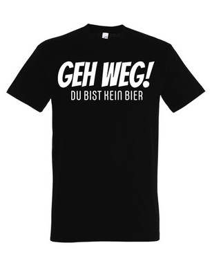 Herren T-Shirt ''GEH WEG!'' Aufdruck Logo Print Lustig Geschenk Statement Männer