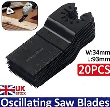 20PCS Oscillating Saw Blades Set Carbide  Multi Tool Blade Wood Metal Cutter UK