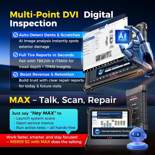 Autel MaxiSys MS909 S2 VCI2 ECU Programmer Topology 3.0 AI-powered as Ultra S2