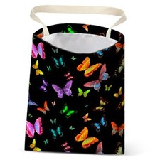 Car Trash Bag Hanging No Snap Small Garbage Colorful Butterfly Car Trash Bag