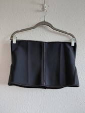 Nwot Womens Black Latex 100  Waist Trainer Corset Hooks Loops Ajustable Size