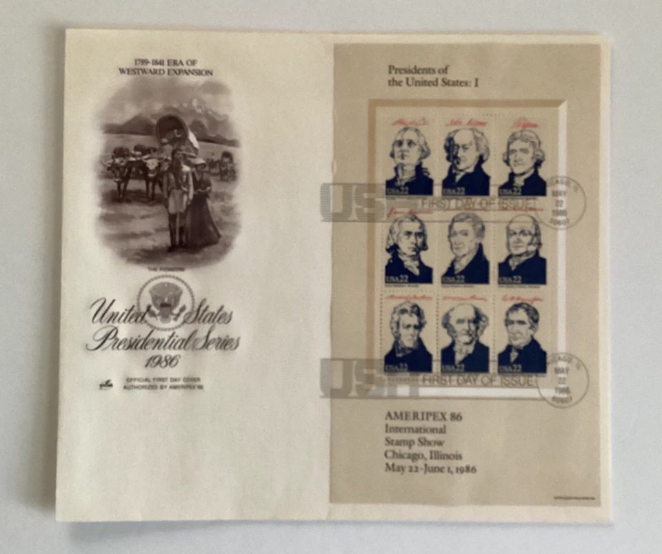 US FDC #2216-2219 Art Craft 1986 Chicago IL US Presidents AMERIPEX Set of 4 - Image 2 of 4