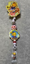 Rainbow Brite - Alligator Clip Beaded Badge Reel Holder ID Retractable