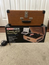 Crosley CR249A-TA Brown Keepsake Portable USB Turntable Record Player READ